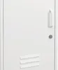 A close-up view of a white metal cabinet door with a handle and a lock. Anteprima dell’immagine prodotto