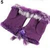 Damen Winter Faux Kaninchen Pelz Kunstleder Fingerlose Produktbild-Vorschau 7