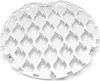 A round metal insert with flame cutouts, shown from a diagonal angle on a white background. Produktbild-Vorschau