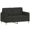 vidaXL 2-Sitzer-Sofa mit Zierkissen Schwarz 120 cm Stoff Produktbild-Vorschau 3
