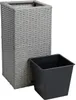 Polyrattan Blumenkübel Pflanzkübel 60 cm Rattan Blumentopf Produktbild-Vorschau 2