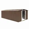 vidaXL Szopa ogrodowa 257x489x181 cm metalowa brązowa Podgląd zdjęcia produktu 16