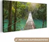MuchoWow® - Leinwandbilder - Dschungel - Wasser - Brücke - Produktbild-Vorschau 1
