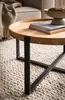 WOHNLING Couchtisch 60x60x35 cm Akazie Massivholz Metall Produktbild-Vorschau 4