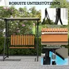 Outsunny Hollywoodschaukel mit verstellbarem Sonnendach, Produktbild-Vorschau 5