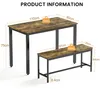 Jedálenský stôl Barový stôl s 2 lavicami 110x60x75 cm Náhľad obrázku produktu 4