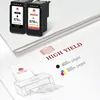 Two ink cartridges and a stack of paper are shown, with a diagram of a printer and text indicating high yield. Produktbild-Vorschau