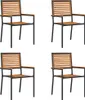 vidaXL Chaises de jardin empilables 4 pcs Marron et noir Voir les images du produit 1