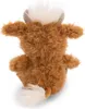 The back view of a brown plush toy cow with white fur on its head and tail, and gray horns. Náhľad obrázku produktu