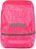 A pink backpack rain cover with a repeating pattern and the brand name 'ergobag' printed on it. Produktbild-Vorschau