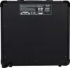 The back panel of a black guitar amplifier with a label containing product information and regulatory symbols. Náhled obrázku produktu