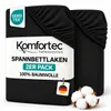 Komfortec 2er Pack Jersey Spannbettlaken 160x200 cm, 100% Produktbild-Vorschau 1