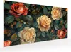Wanduhr aus Glas mit Motiv Rosenmuster Blumen- 60 x 30 cm - Produktbild-Vorschau 2
