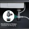 A diagram showing the underside of a kitchen sink with a siphon and a removable filter basket. Podgląd zdjęcia produktu