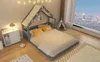 Cama infantil con forma de casa, de 140 x 200 cm, con dosel Vista previa de la imagen del producto 6