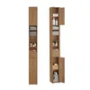 Two identical tall, narrow wooden cabinets are shown side-by-side against a white background. The cabinet on the right has its door open, revealing shelves and items inside. Náhled obrázku produktu