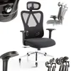 A collage of images showcasing an ergonomic office chair and its adjustable features.
