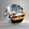 Wanduhr - Rund - Glasuhr - Taxi Straße New York - 40x40cm - Produktbild-Vorschau 3