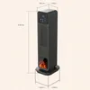 A product shot of a black tower heater with dimensions indicated. Náhľad obrázku produktu