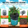 A hydroponics grow system with a plant in a bucket, surrounded by images of its components and descriptive text. Produktbild-Vorschau