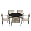 Merax Gartenmöbel Set aus Rattan mit rundem Glastisch und 4 Produktbild-Vorschau 14
