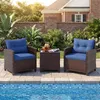COSTWAY Gartenmöbel Set Polyrattan, 3-tlg. Balkonmöbel Set Produktbild-Vorschau 8