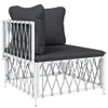vidaXL 9-tlg. Garten-Lounge-Set mit Kissen Weiß Stahl -  Produktbild-Vorschau 5