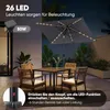 Sekey Sonnenschirm 210x140 cm mit LED-Solar-Beleuchtung, Produktbild-Vorschau 6