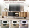 MODFU Meuble TV 175 cm, avec 3 portes et étagères en verre, Voir les images du produit 6