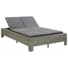 vidaXL 2-Personen-Sonnenliege mit Auflage Grau Poly Rattan Produktbild-Vorschau 8