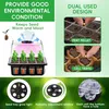 A marketing image showcasing a seed starting tray with a grow light and humidity adjustment window, highlighting its features and dual-use design for peat pellets and cell trays. Anteprima dell’immagine prodotto