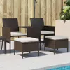 vidaXL 2-Sitzer-Gartensofa mit Tisch & Hocker Poly Rattan Produktbild-Vorschau 1