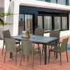 Tavolo rettangolare in Poly Rattan con 6 sedie colorate in Anteprima dell’immagine prodotto 2