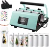 A collage of a heat press machine and sublimation tumblers, along with accessories. Produktbild-Vorschau