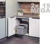 Ekotech odpadkový koš MEGA-44 orion šedý 2x 15 litrů s Náhled obrázku produktu 5