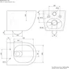 Technical drawing with dimensions of a toilet. Podgląd zdjęcia produktu