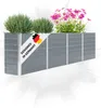 A raised garden bed filled with plants, with a "Designed in Germany" label. Produktbild-Vorschau