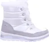 A single white winter boot with gray accents and a silver sole is shown against a white background. Produktbild-Vorschau