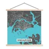 MuchoWow® Textilposter Singapur - Karte - Blau - Stadtplan Produktbild-Vorschau 1