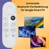 A remote control is shown next to three televisions displaying vibrant images. Produktbild-Vorschau