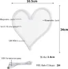 A heart-shaped neon light with dimensions and labels indicating its parts and size. Anteprima dell’immagine prodotto