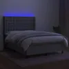 Boxspringbett mit Matratze & LED Hellgrau 140x200 cm Stoff Produktbild-Vorschau 3