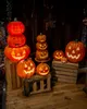 Fröhlicher Halloween Kürbis mit LED Licht 32cm Produktbild-Vorschau 7