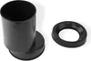 A black plastic plumbing fitting and a black plastic ring are shown on a white background. Produktbild-Vorschau