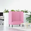 vidaXL Hoher Rücken Sofa 101cm Rosa Stoff Produktbild-Vorschau 2