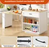 A kitchen island with an extendable table, featuring storage shelves and a drawer, set in a bright kitchen environment. Anteprima dell’immagine prodotto