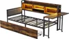 Merax Eisen Sofabett 90×200cm mit LED-Beleuchtung und Produktbild-Vorschau 6