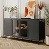 Buffet bas - CARACAS - Bleu marine - 2 portes vitrées + 2 Voir les images du produit 7