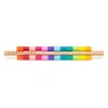 Two wooden sticks with colorful beads arranged in a rainbow pattern, laid horizontally on a white background. Podgląd zdjęcia produktu