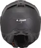 The back view of a black motorcycle helmet. Voir les images du produit
